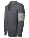 Plain Weave Suiting 4 Bar Classic Sport Jacket Medium Grey - THOM BROWNE - BALAAN 3