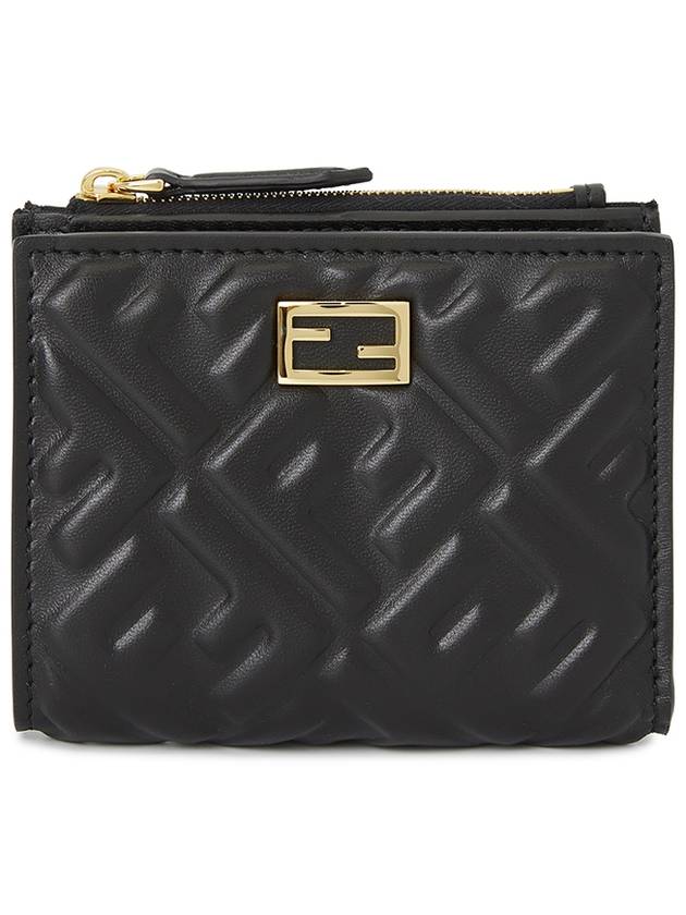 Slim Baguette Embossed FF Logo Half Wallet Black - FENDI - BALAAN 2