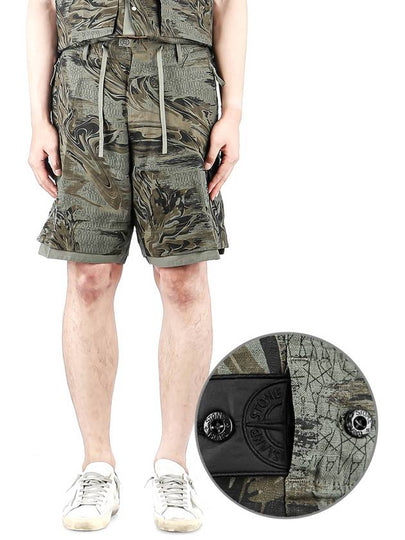 Shadow Project Print Bermuda Shorts Green - STONE ISLAND - BALAAN 2