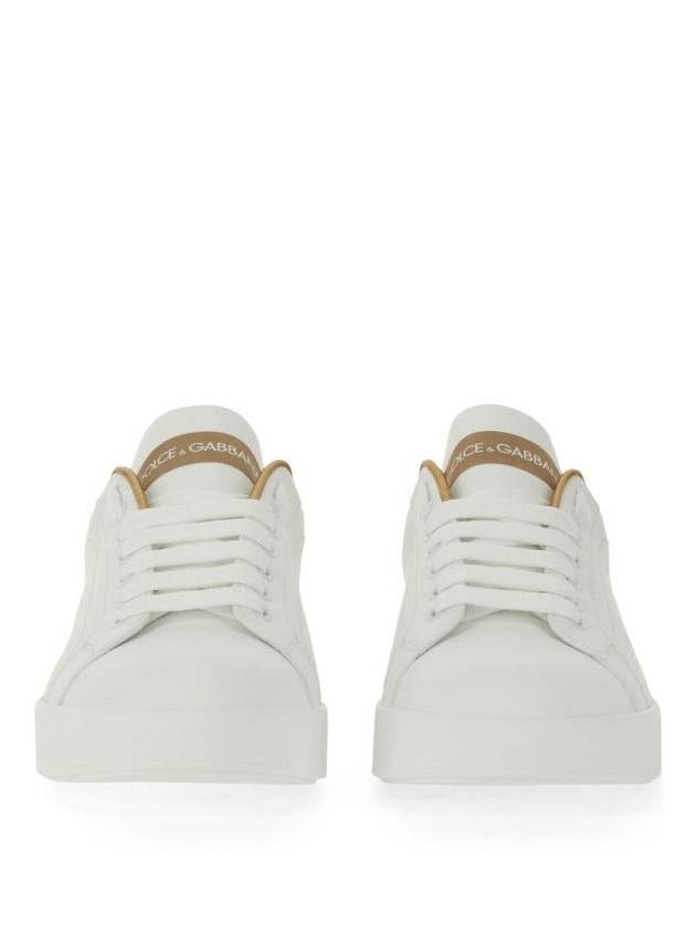 Metallic Logo Low Top Sneakers White - DOLCE&GABBANA - BALAAN 4