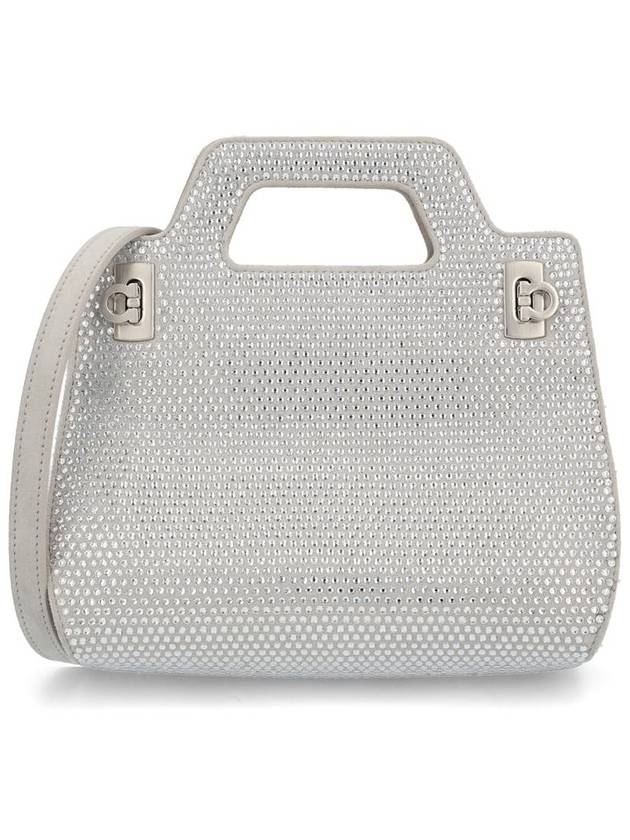 Salvatore Wanda Crystal Mini Tote Bag Pearl - SALVATORE FERRAGAMO - BALAAN 2