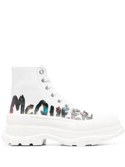 Graffiti Logo Tread Slick Walker Boots White - ALEXANDER MCQUEEN - BALAAN 2