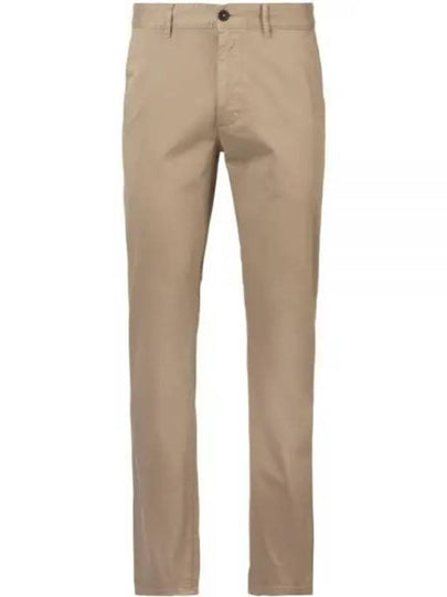 Slim Fit Stretch Cotton Satin Chino Straight Pants Open Brown - HUGO BOSS - BALAAN 2