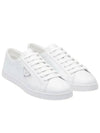 Brushed Leather Low Top Sneakers White - PRADA - BALAAN 2