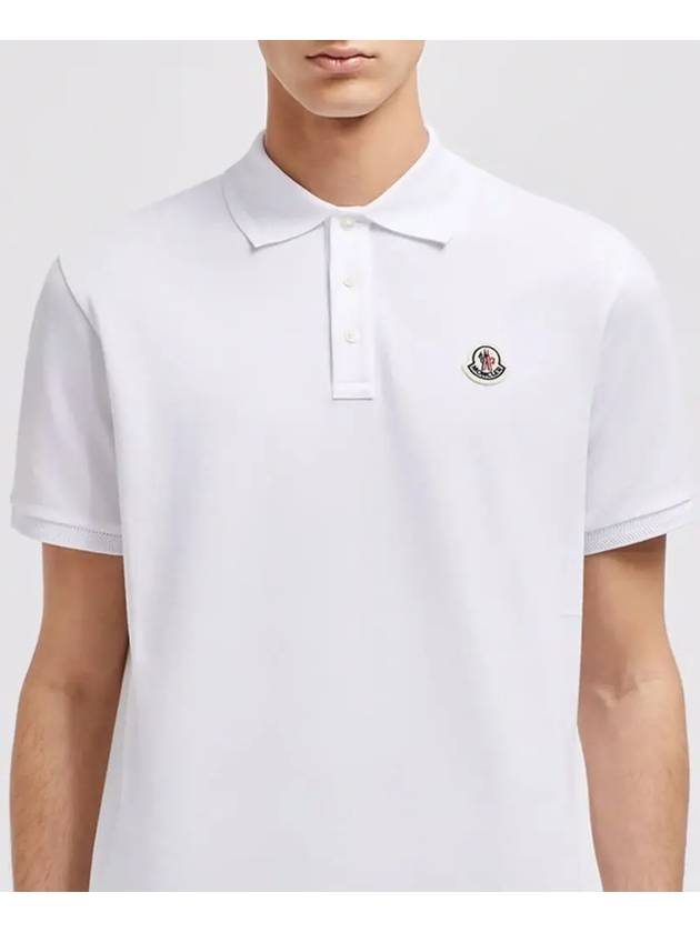 Logo Patch Short Sleeve Polo Shirt White - MONCLER - BALAAN 4