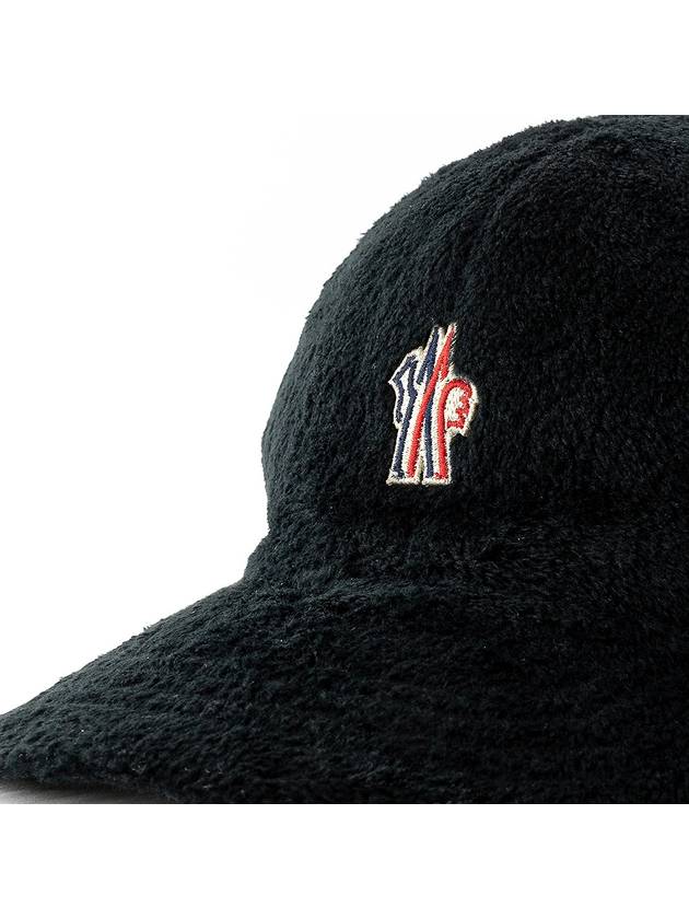 Logo Velvet Fleece Ball Cap Black - MONCLER - BALAAN 5