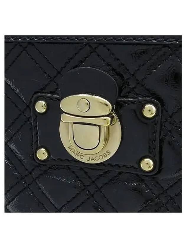 Black patent quilted gold logo lock decoration tote bag - MARC JACOBS - BALAAN 4