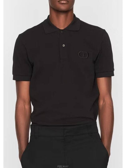 CD Icon Cotton Polo Shirt Black - DIOR - BALAAN 2