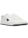 Downtown Perforated Leather Low Top Sneakers White - PRADA - BALAAN 4