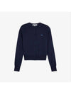 Baby Fox Patch Regular Cardigan Blue - MAISON KITSUNE - BALAAN 4