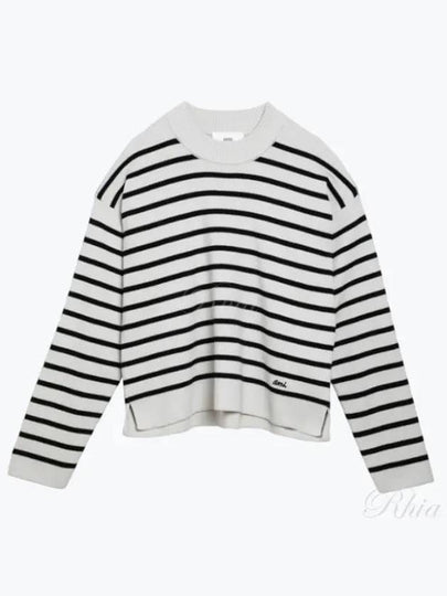 Striped Cotton Wool Knit Top - AMI - BALAAN 2