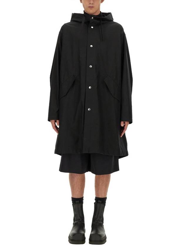 Back Logo Print Hooded Jacket Black - JIL SANDER - BALAAN 2