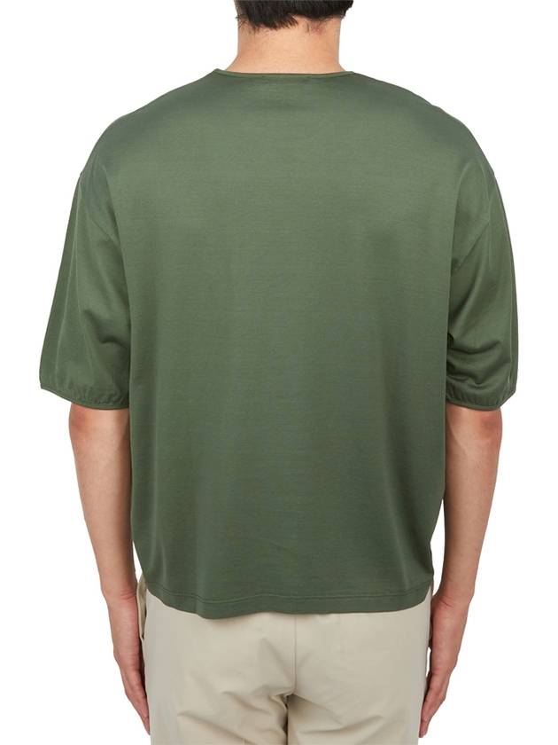 Mercerised Jersey Short Sleeve T-Shirt Green - LEMAIRE - BALAAN 4