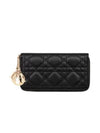 Lady Medium Zipper Long Wallet Black - DIOR - BALAAN 1