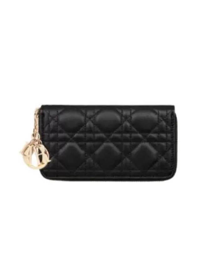 Lady Medium Zipper Long Wallet Black - DIOR - BALAAN 1