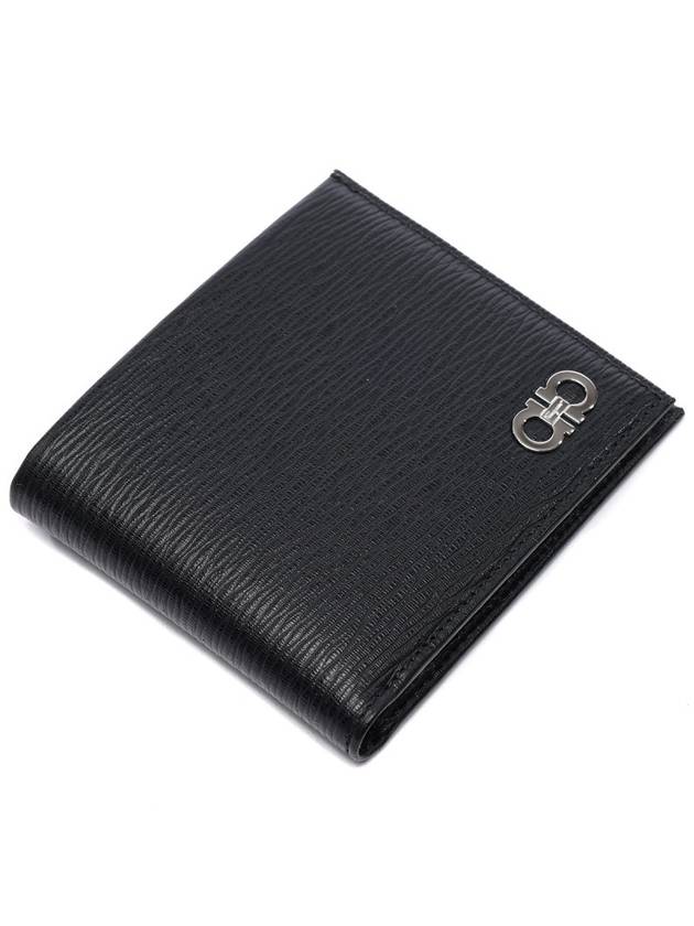 Gancini Half Wallet Black - SALVATORE FERRAGAMO - BALAAN 6