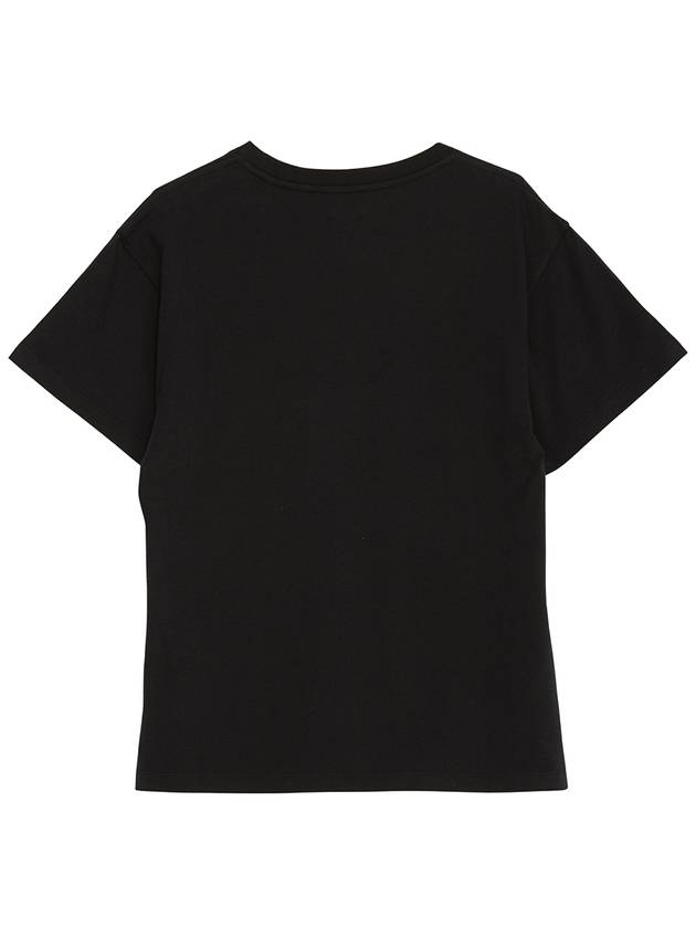 Lips Embroidered Logo Short-Sleeved T-Shirt Black - ISABEL MARANT - BALAAN 3