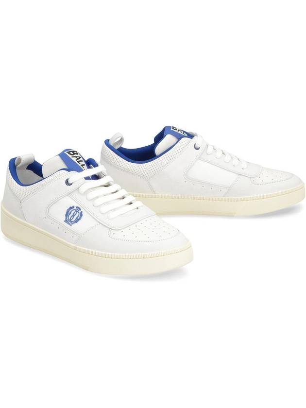 Riweira Embroidered Logo Low-Top Sneakers Blue White - BALLY - BALAAN 4