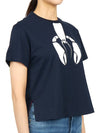 Women's Lobster Icon Short Sleeve T-Shirt Navy - THOM BROWNE - BALAAN 4