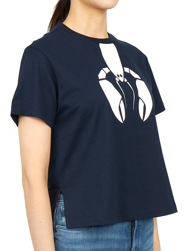 Women's Lobster Icon Short Sleeve T-Shirt Navy - THOM BROWNE - BALAAN 4