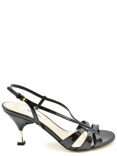 Patent Leather Sandals Heel Black - MIU MIU - BALAAN 2