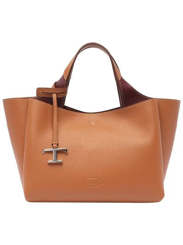 T Timeless Leather Mini Tote Bag Brown - TOD'S - BALAAN 2