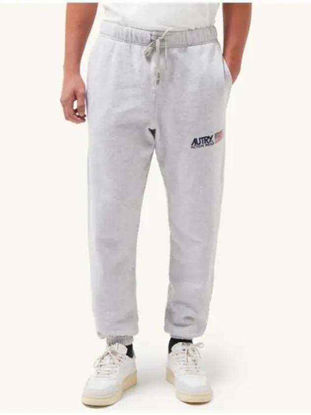 Men's Iconic Logo Cotton Jogger Track Pants Grey - AUTRY - BALAAN 4