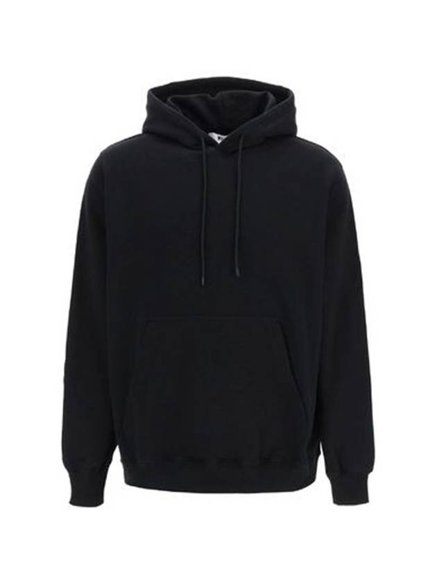 Maxi Logo Cotton Hoodie Black - MSGM - BALAAN 2