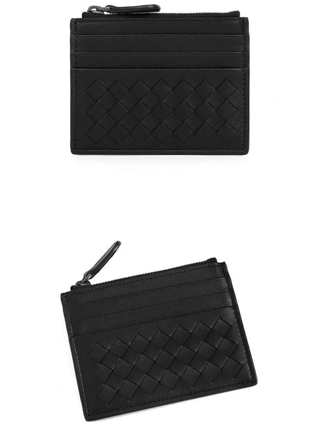 Intrecciato Zipper Card Wallet Black - BOTTEGA VENETA - BALAAN 6