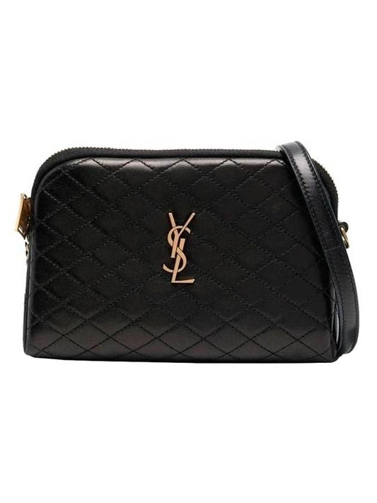 Gaby Quilted Lambskin Chain Cross Bag Black - SAINT LAURENT - BALAAN 1