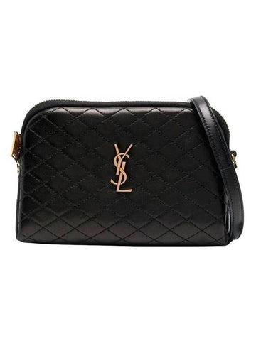 Gaby Quilted Lambskin Chain Cross Bag Black - SAINT LAURENT - BALAAN 1