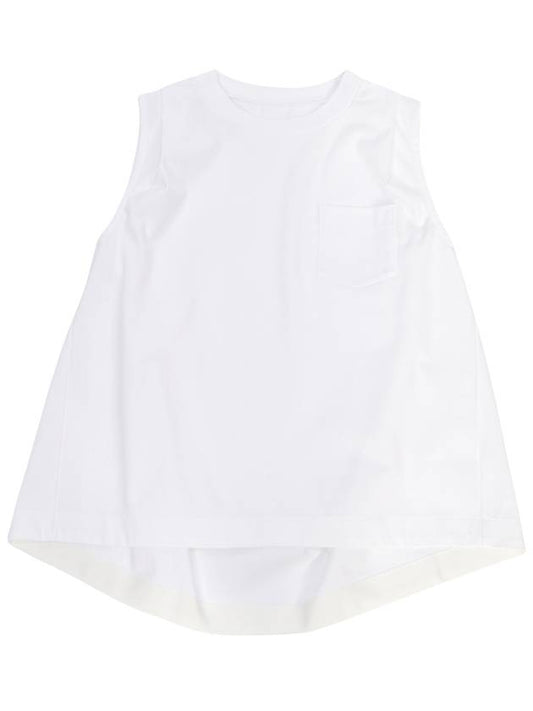 Pleats Detail Cotton Sleeveless White - SACAI - BALAAN 2