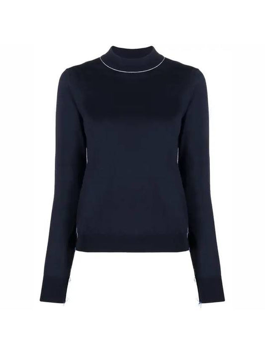 Work In Progress Wool Knit Top Navy - MAISON MARGIELA - BALAAN 1