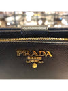 Saffiano Metal Logo Leather Medium Wallet Black - PRADA - BALAAN.