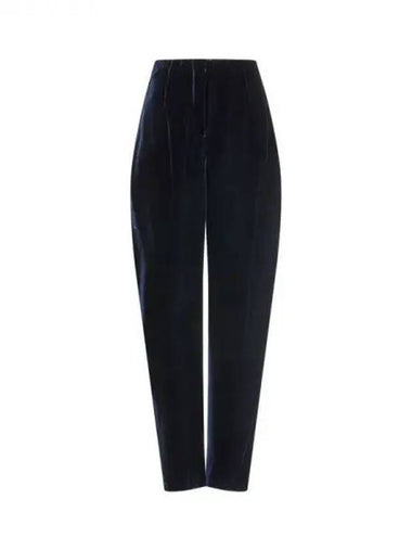 Women s Tapered Leg Velor Pants Navy 270042 - EMPORIO ARMANI - BALAAN 1