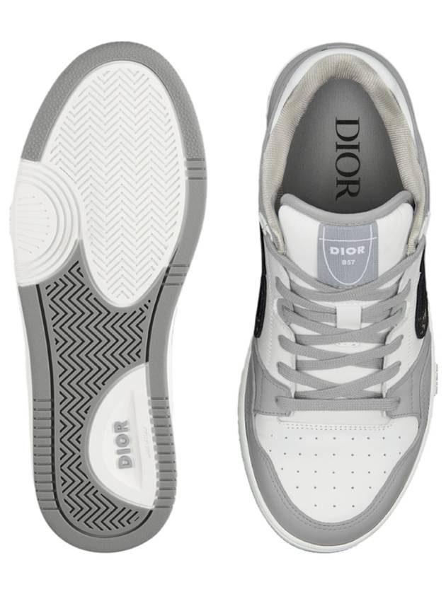 Oblique Detail Leather Low Top Sneakers White Grey - DIOR - BALAAN 6