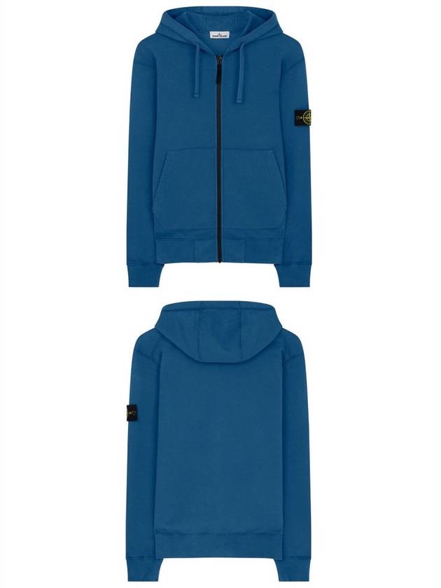 Wappen Logo Zip Up Hoodie Blue - STONE ISLAND - BALAAN 5