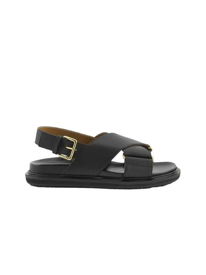 Fussbett Leather Sandals Black - MARNI - BALAAN 2