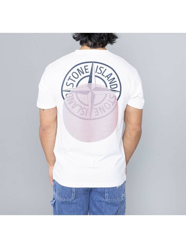 Tricromia Three Print Cotton Jersey T-Shirt White - STONE ISLAND - BALAAN 2