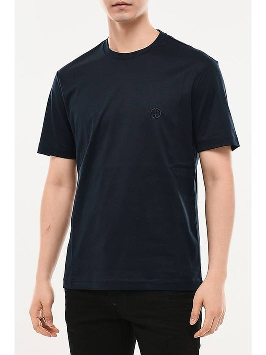 Giorgio Embroidery Logo Short Sleeve T-Shirt Navy - EMPORIO ARMANI - BALAAN 1