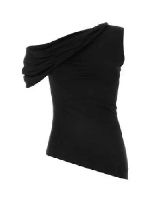 Asymmetric Draped Blouse Black - ALEXANDER MCQUEEN - BALAAN 2