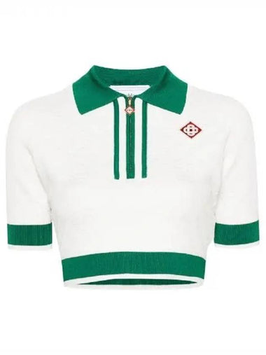 Logo Monogram Polo Zip up Knit 270192 - CASABLANCA - BALAAN 1