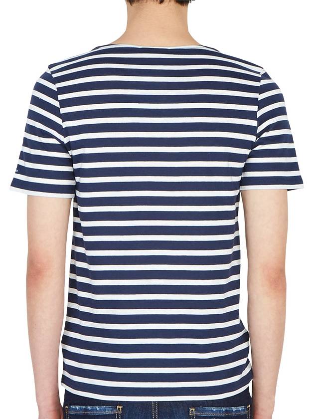 Levant Modern Striped Short Sleeve T-Shirt Navy Neige - SAINT JAMES - BALAAN 6