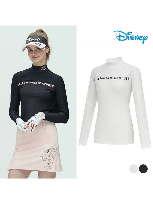 Slit Mesh Cooling Long Sleeve High Neck Half Neck T-Shirt DL1LTS002 - DISNEY GOLF - BALAAN 1