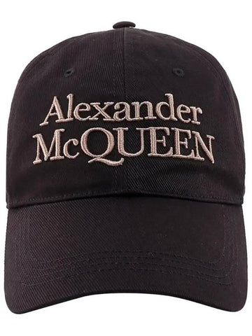 Signature Embroidered Logo Ball Cap Browm Black - ALEXANDER MCQUEEN - BALAAN 1