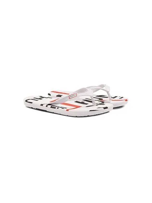 Exploded Logo Flip Flops White WFD1058EXLHWT - HUNTER - BALAAN 1