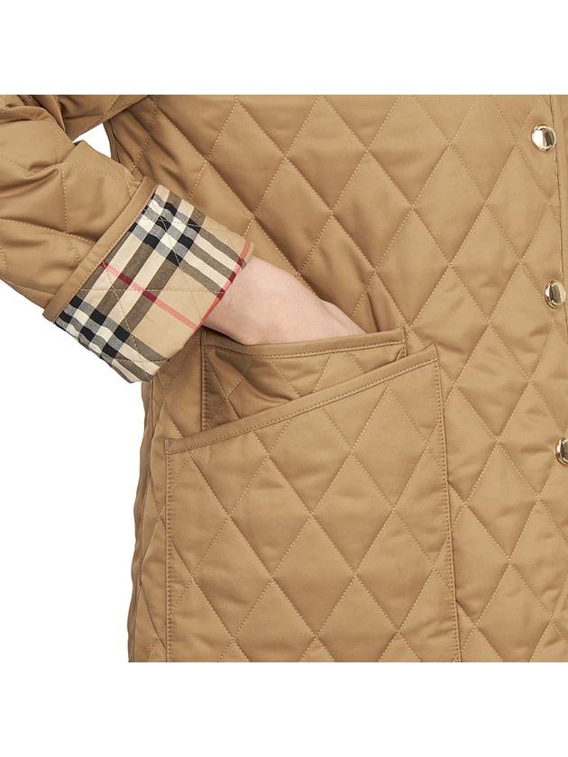 Women's Diamond Quilted Jacket Brown - BURBERRY - BALAAN 11