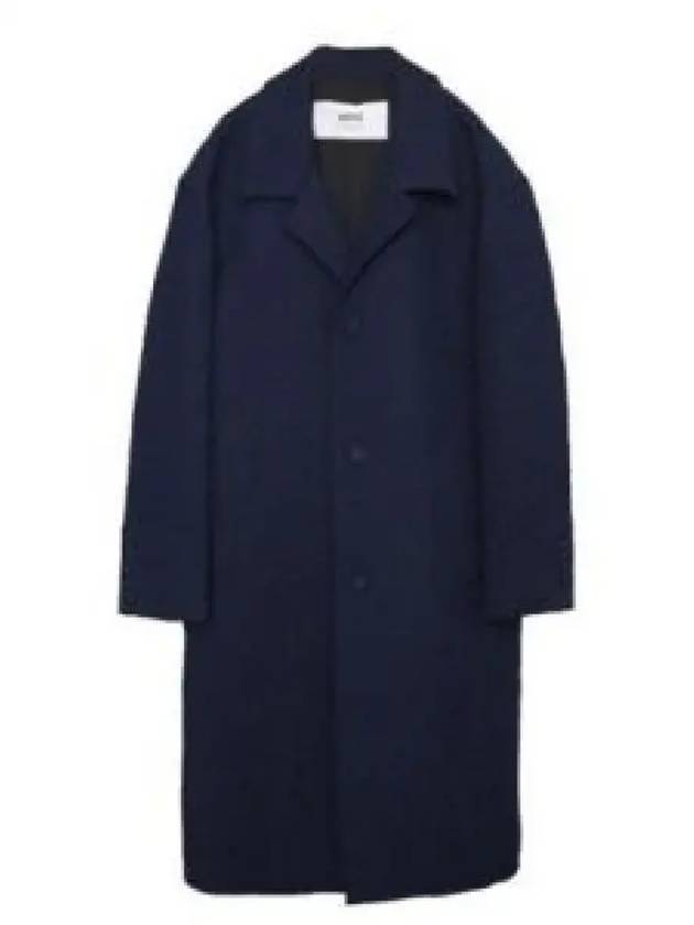 Breasted Single Coat Navy - AMI - BALAAN 2