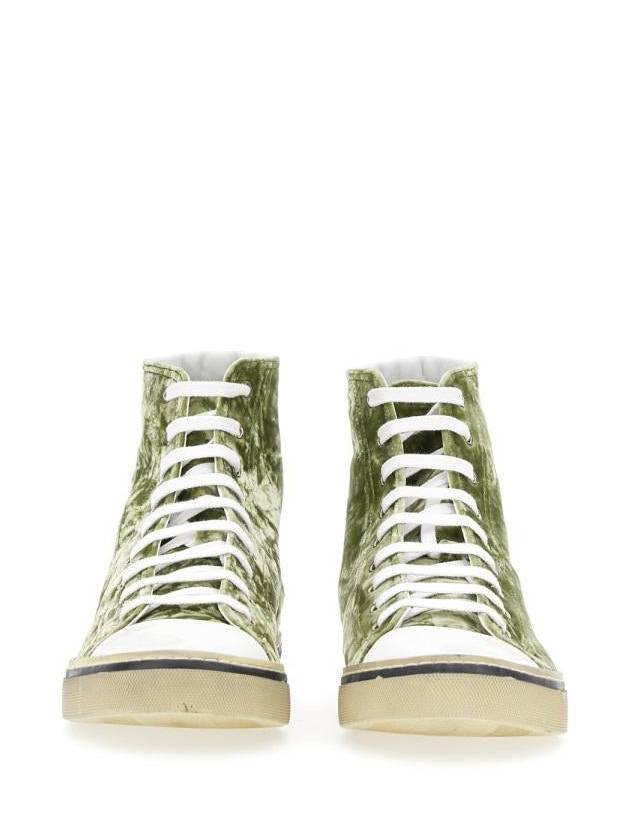 Malibu Velvet High Top Sneakers Green - SAINT LAURENT - BALAAN 3