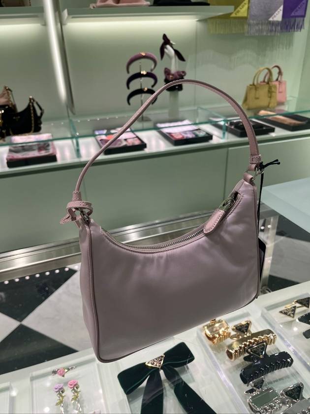 Re-Edition 2005 Silver Logo Re-Nylon Saffiano Mini Shoulder Bag Alabaster Pink - PRADA - BALAAN 3